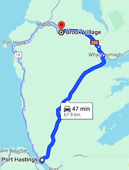 Causway via #105 to Brook Village Hall